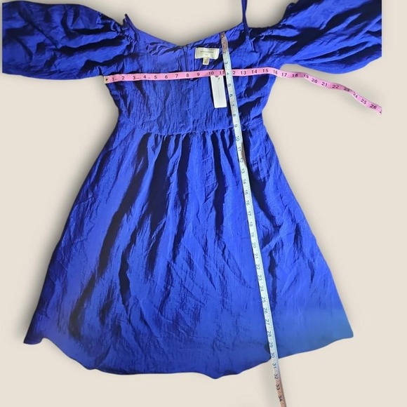Anthropologie - NWT Women's Moulinette Soeurs Blue Puff Sleeve Dress Sz XS-M. - Picture 5 of 5